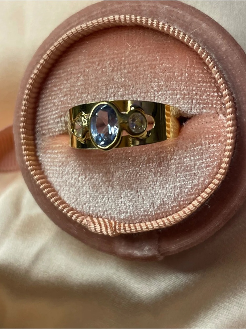 18K yellow gold aquamarine ring - Picture 2 of 8